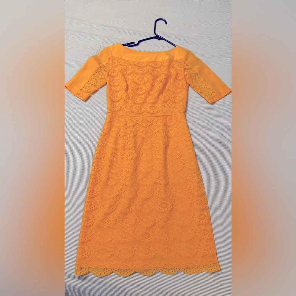 Antonio Melani Elegant Yellow Lace Dress